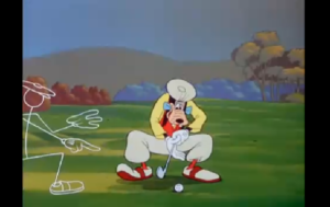 ゴルフをするグーフィー